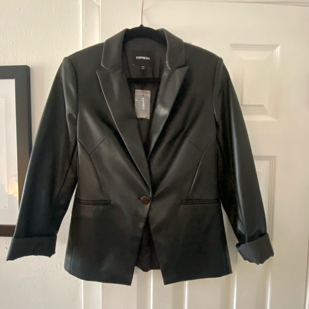 Express vegan leather blazer